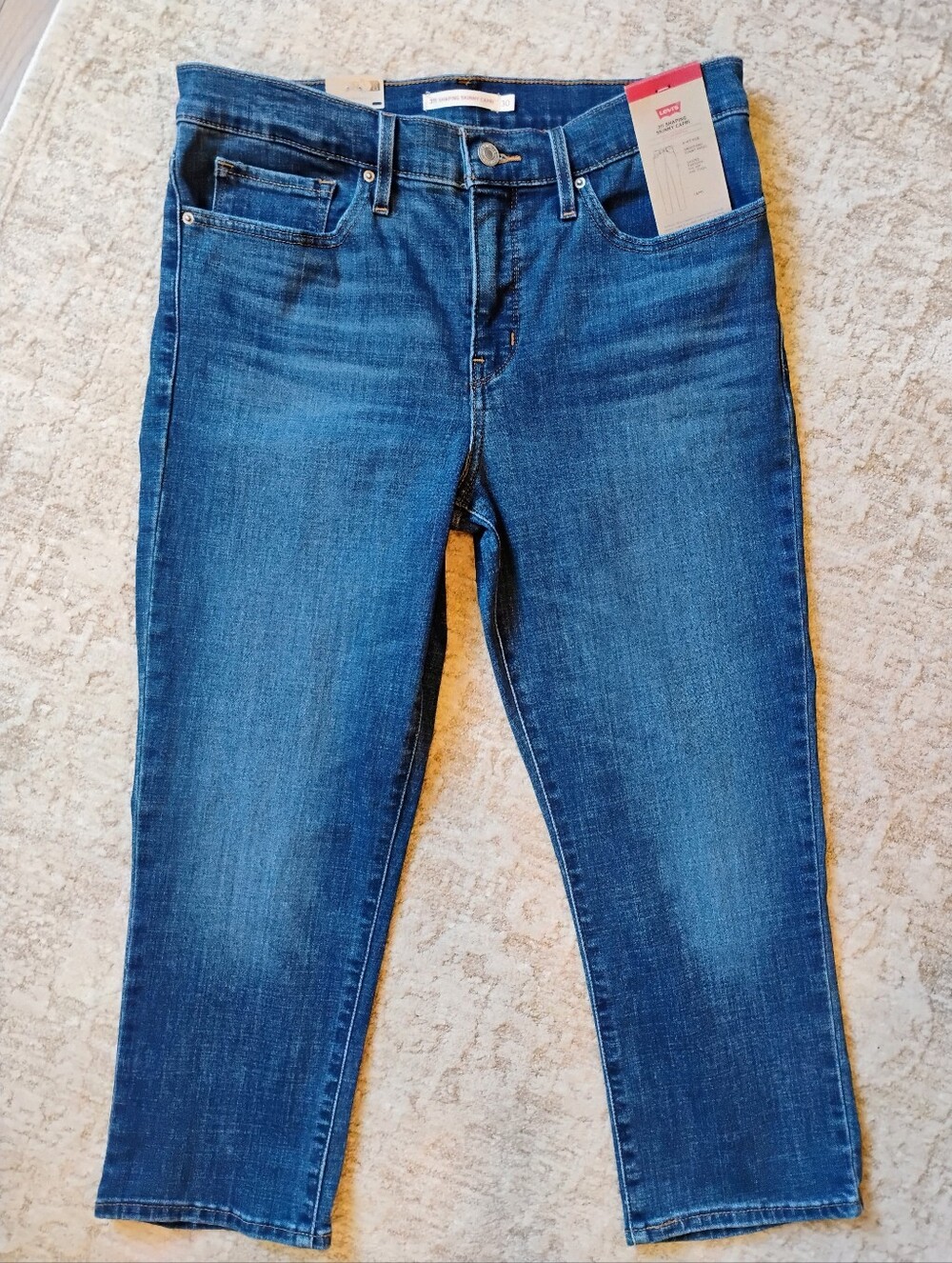 NWT 30 10 Levi's 311 Shaping Skinny Medium Wash Denim Jean Capris Stretch NEW